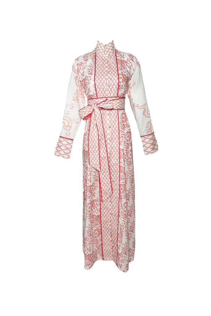 Meg Braff x SUE SARTOR Marrakech Kaftan | Peach/Coral Forbidden City